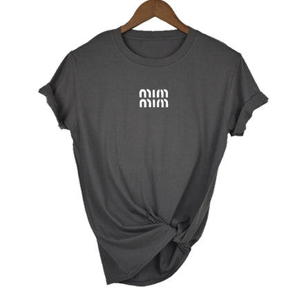 Cotton T-Shirt for Women's Short Sleeve Summer Print Top Fashion Trend Tee Round Neck Clothes