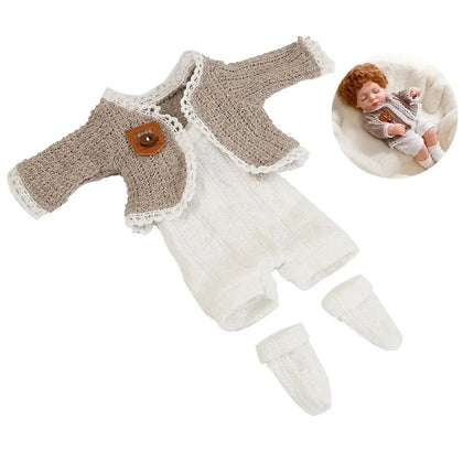 For 12inch 30cm Baby Born Doll Winter Plush Romper Pajamas Outfit Clothing Doll Swaddle Knitted Sweater Suit+Socks Set Clothes