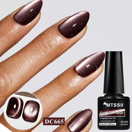 7ml Dark Coffee Glass Magnetic Gel Nail Polish Gentle Moonlight Gel Autumn And Winter Colors Soak Off Semi-Permanent Varnish