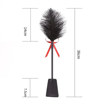 New Erotic Bdsm Feather Tickled Whip Punish Leather Spanking Paddle Play Flogger Lover Riding Crop Pony Sex Toy