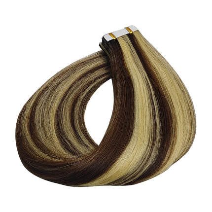 Straight Tape In Hair Extensions Skin Weft Tape In Hair Extensions 20Pcs 50G/Pack Adhesive Invisible 100% Real Human Hair Women