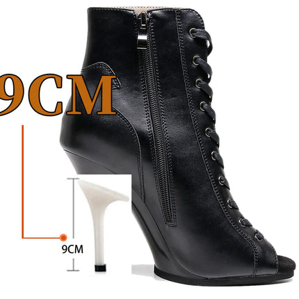 2023 New Fashion Women Heels  Lace-up Boot Stilettos Jazz Dance Lady Shoes For Latin Dancing Outdoor Sexy Stilettos Plus Size