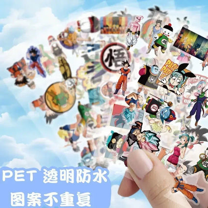 104pcs Dragon Ball transparent stickers hot blooded cartoon anime waterproof graffiti for cups suitcases decorative toy gift