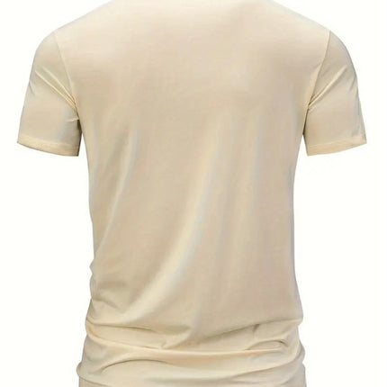 100% pure cotton men's loose T-shirt breathable casual fashion letter pattern printed short sleeved round neck top