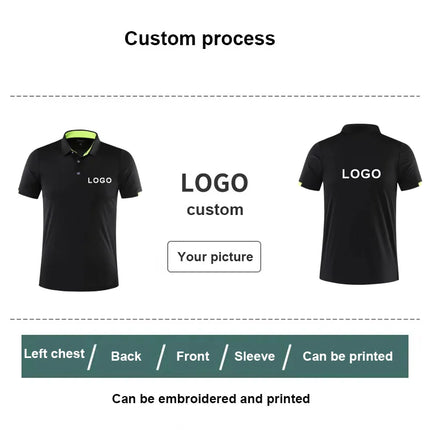 2023 Quick-Drying Sports Polo Shirt Custom Design Company Brand Logo/Print Embroidery Breathable Lapel Short Sleeve Tops S-4XL