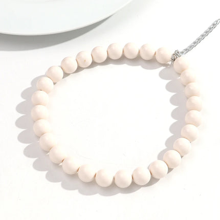 Boho Colorful Acrylic Big Ball Bead Chain Necklace Trendy Handmade Round Choker Necklaces for Women Man Statement Jewelry Gift