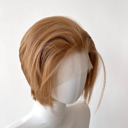 Ashely Short Blonde Synthetic Lace Wigs 13*4 Lace Front Wig for Man Nature Hairline High Temperature Fibers Boy Cosplay Wig
