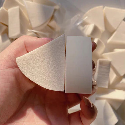 60pcs Triangle Makeup Sponge Soft Fan Shaped Puff Liquid Foundation Concealer Cream Tool Detail Powder Puff Cosmetics Applicator