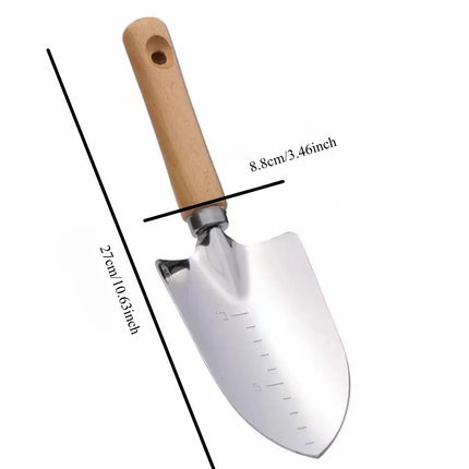 1pc Stainless Steel Gardening Tool Set with Wood Handle, Trowel Transplanter Cultivator for Potting Planting Indoor Outdoor