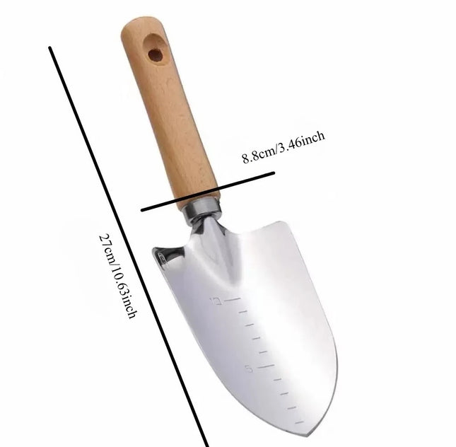 1pc Stainless Steel Gardening Tool Set with Wood Handle, Trowel Transplanter Cultivator for Potting Planting Indoor Outdoor