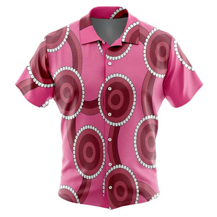 Lilo Dress Pattern Lilo & Stitch Button UpHawaiian ShirtFashion Trend Breathable Loose Versatile Casual Sports Summer Men