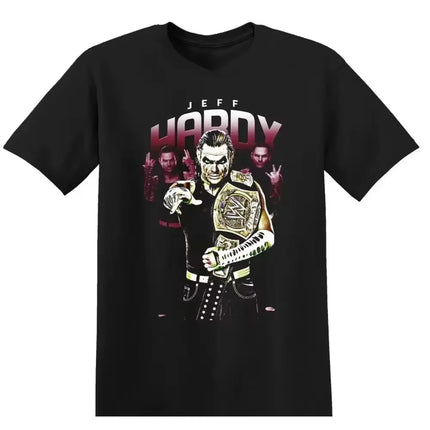 The Rock Wrestling T-Shirt Black WWE Jeff Hardy Wrestling Tee Randy Orton Ray Mysterio Wrestling T-Shirt WWE Oversize Casual Top