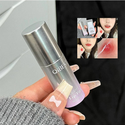 QIBEST Watery Mirror Lip Gloss Long-lasting Moisturizing Easy Wearing Water Glass Lip Glaze Hydrating Sexy Red Lip Tint Makeup