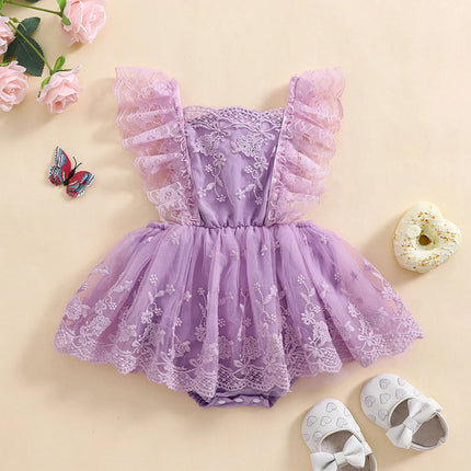 Summer Newborn Baby Girls Tutu Rompers Lace Skirts Infant Party Sleeveless Jumpsuits Clothes KIds Bodysuits Dress Clothes