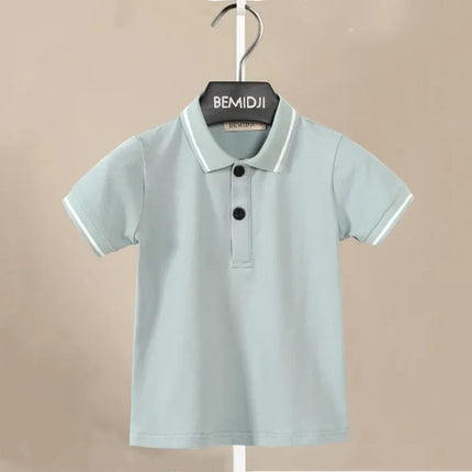 Kids Boy T-Shirts Polo Shirt Summer Girls Dress  Blue Short Sleeve Children Baby Tops High Quality Cotton Clothes Preppy Style