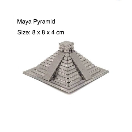 3D Metal Puzzle building Maya Pyramid Merry-Go-Round Drilling well model KITS Assemble Jigsaw DIY Puzzle Gift Toys For Children