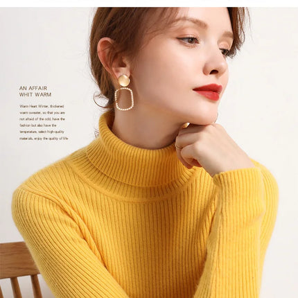 Heliar Women Fall Turtleneck Sweater Knitted Soft Pullovers Cashmere Jumpers Basic Soft Sweaters For Women 2024 Autumn Winter