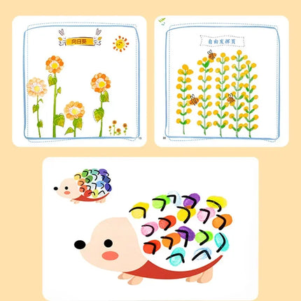 Creativity Finger Painting Set for Kids Drawing Coloring Books Montessori Learning Education Doodle Book Handmade Drawing Toys
