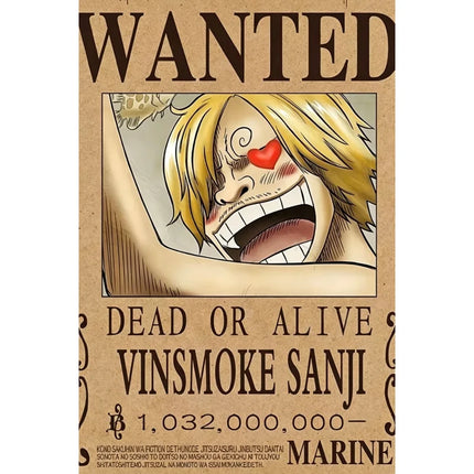 One Piece Wanted Poster Canvas Painting Print Picture Wall Art Bounty Anime Wall Bedroom Mural Luffy Zoro  Living Home Decor