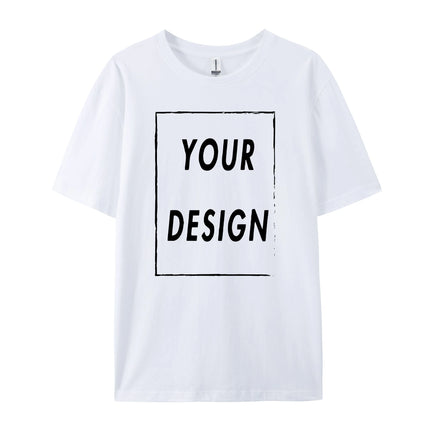 180g Custom Women Men Customised Printed 100% Cotton Short Sleeve Your Logo Photo Brand Text Tee Personalize Graphic Clothing
