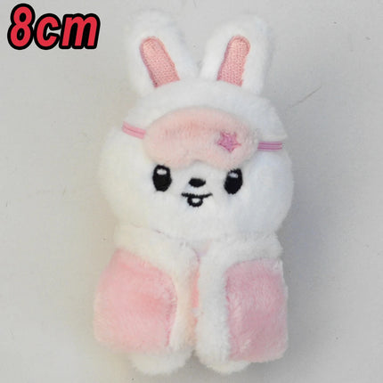 *-SKZOO Stray Kids Keychain Plush Toy Pajamas Eye Mask Keychain Decorative Animal Pink Series Mini Companion Doll DIY Products