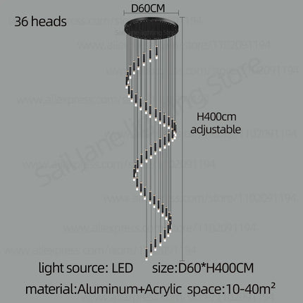 Interior Lighting Nordic Chandelier Home Decoration Living Room Pendant Modern Lustre Hall Lighting LED Staircase Long Pendant