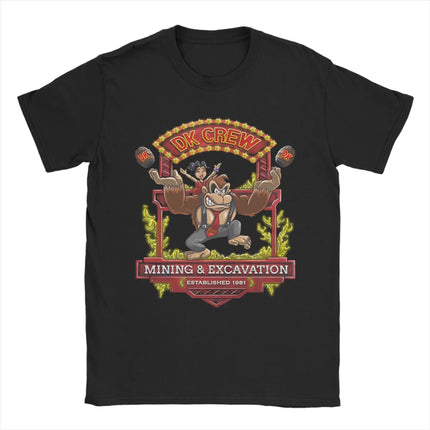 Funny Donkey Kong Video Games Tshirts Men's O-neck Short Sleeve Tops  Cotton Summer TopsTops