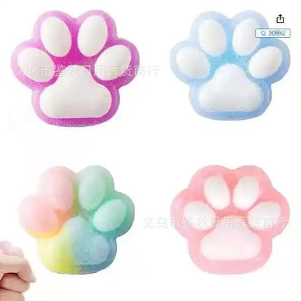Hot Selling Russian Strawberry Cat Paw Squeeze Toy Cute Stress Relief Plush Soft Fidget Game Same