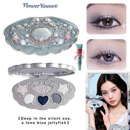 Flower Knows Swan Ballet 6 Color Eyeshadow Palette Matte Shimmer Pearl Glitter Waterproof Highly Pigmented Long Lasting Makeup