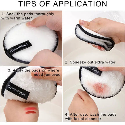 3Pcs Reusable Make Up Remover Pads Cotton Wipes Face Cleansing Sponge Cosmetics Microfiber Washable MakeUp Towel Skin Care Tools