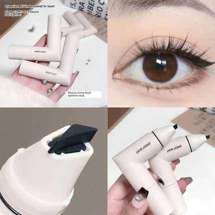 Waterproof Double-Wing Integrated Eyeliner Stamp - Sweat Proof & Long Lasting Easy to Use for Beginners Lazy Makeup Stencil