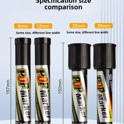 POP Waterproof Paint Permanent Sketch Graffiti Refillable Markers Pen Drawing Poster Manga Office School Art Stationery Supplies