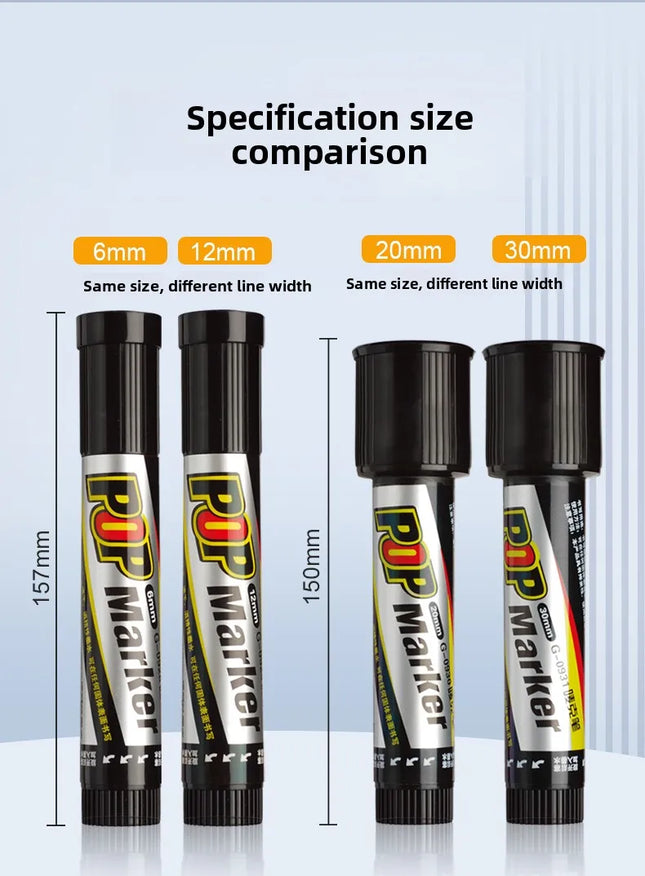 POP Waterproof Paint Permanent Sketch Graffiti Refillable Markers Pen Drawing Poster Manga Office School Art Stationery Supplies