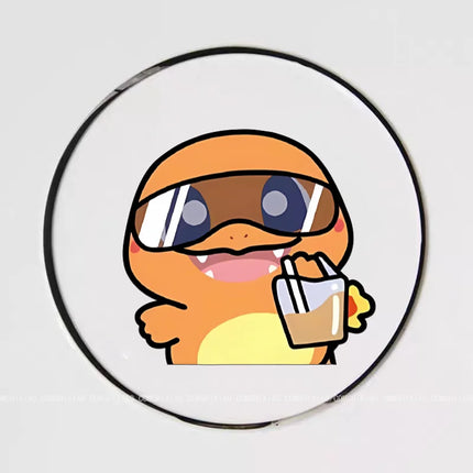 8cm Pokémon car sticker, cute cartoon Pokémon drinking milk tea, personalized electric vehicle sticker, luggage sticker