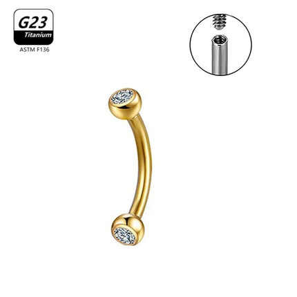 1/5/50pcs G23 Titanium ASTM-F136 Piercings Eyebrow  zircon Earring Internal thread Eyebrow Body Jewelry Wholesale