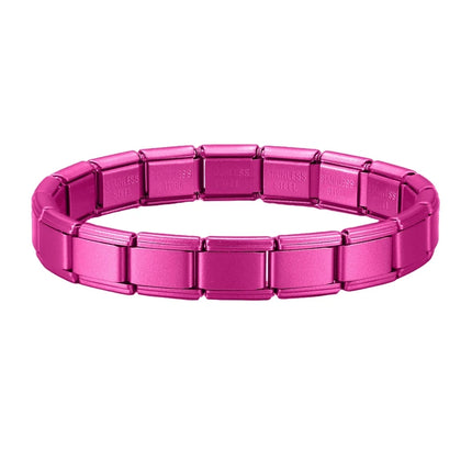 Wholesale High Quality Couple's Y2K Jewelry DIY 9MM Width Italian Elastic Bracelet Solid Color Stainless Steel Fashion Bangle