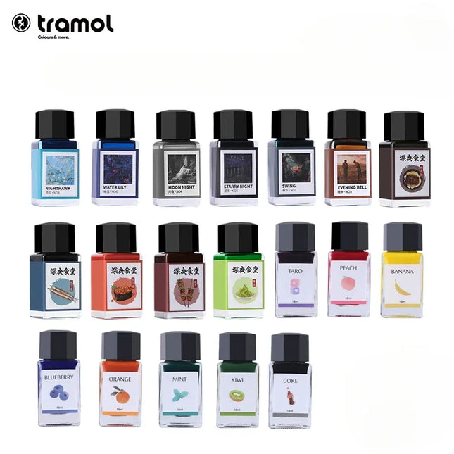 Tramol 26 Colors 18ml Various Colors Ink Glass Bottled Ink Fountain Pens Ink Cartridge School Office Supplies Stationery