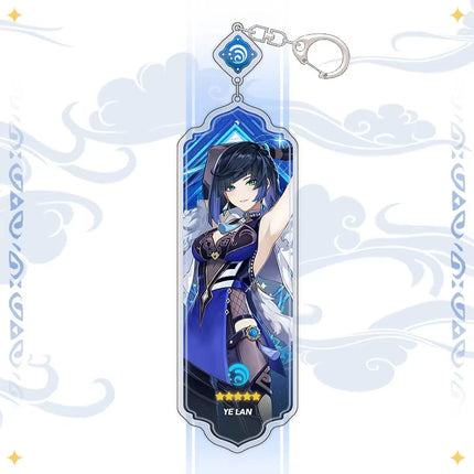 Anime Keychain Linnea Flins Durin Mualani Furina Arlecchin Key Chain Accessories Genshin Impact Cute Bag Pendant Key Ring Gift