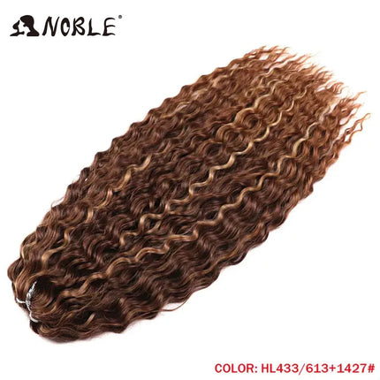 Noble 24Inch 300g Crochet Hair Curl Hair Water Wave Ombre Blonde Twist Crochet Hair Braid Hair Deep Wave Braiding Hair Extension