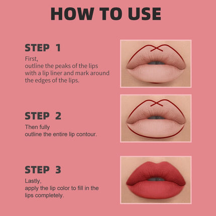 YOUNG VISION Lip Glaze + Lip Liner set liquid Lip Liner Waterproof non-stick cup Moisturizing easy color 12 color lip gloss