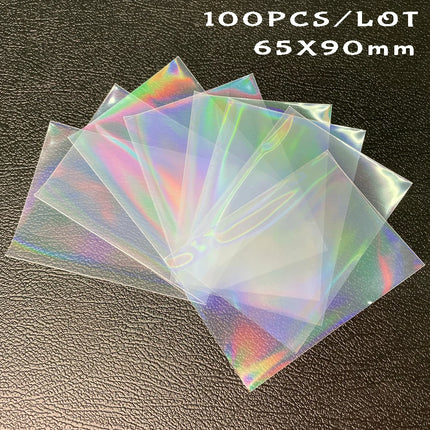 100pcs/Lot Heart-shaped Foil Laser Top Loading TCG Card Sleeves YGO Board Game  Photo Protector Trading Cards Shield Cover
