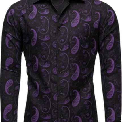 Men's Brand New Silk Top with Regular Slim Fit, Ordinary Lapel, 3D Printed with Artistic Patterns, Fashionable and Comfortable,