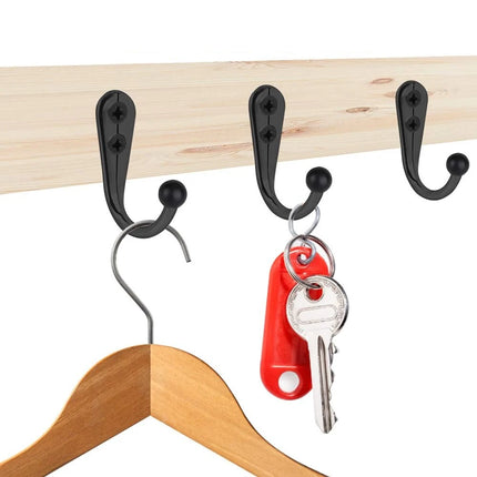 1-50 Set Alloy Hooks with Screws Wall Mounted Hanging Hangers for Hanging Coats Scarves Bags Towels Keys Caps Cups Hats and More