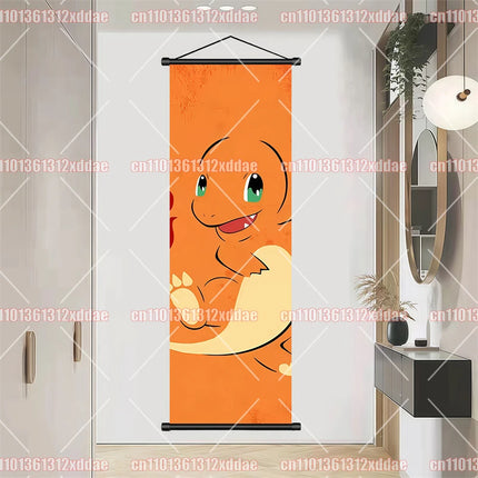 Pokémon Anime Theme Poster Scroll Painting Eevee Squirtle Charmander Pikachu Bulbasaur Photography Background Wall Friend Gift