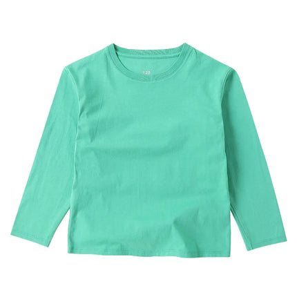 Long Sleeve T-shirt Cotton Solid Boys Girls Active T-shirts Tops Undershirts Children Basic Tee 1-16 Years
