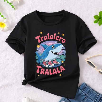 Y2K Boys Girls Italian Brainrot Animals Kids T-shirt Tung Tung Tung Sahur Short Sleeve Tops Funny Meme Cute Tee Summer Clothing
