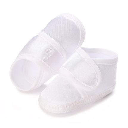Multiple Options Newborn Baby First Baptist Shoe: Newborn Boy and Girl White Baptist Shoes Soft Sole Walking Shoes Size-9CM-10CM
