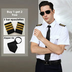 45 / White short-sleeved shirt (with tie + 3-bar epaulet)