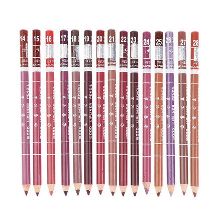 1pc Professional Wood Lip liner Waterproof Lady Charming Lip Liner Soft Pencil Makeup Women's Long Lasting Cosmetic Tool 28Color