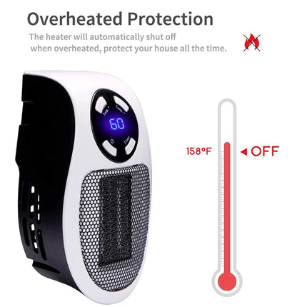 Plug In Portable Electric Heater Mini Radiator Wall Room Heater Remote Control Home Appliance Hand Warmer Machine 500W